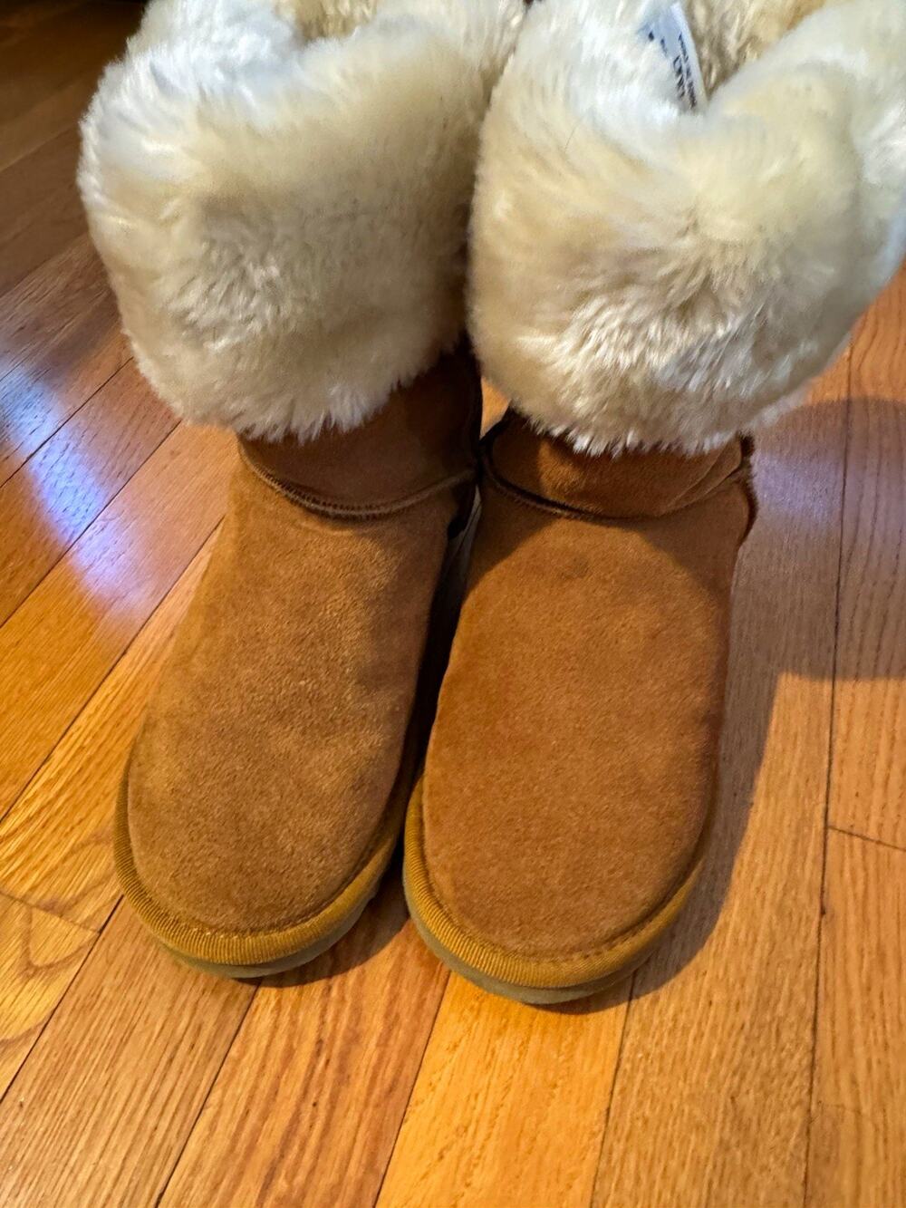 UGG Australia Sundance Short II Brown Suede Fur Lined Pull-On Bootie US 6